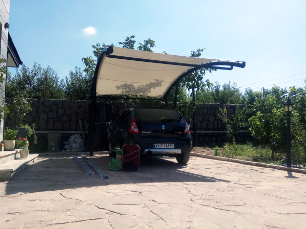 سایبان پارچه ای پارکینگ ویلا مسکونی
