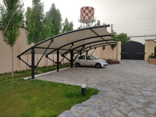 سایبان چادری پارکینگ مدل کمان پرواز