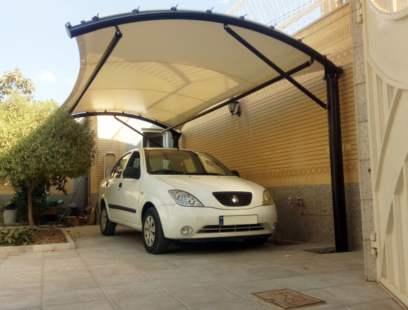 سایبان پارچه ای پارکینگ مدل کمان