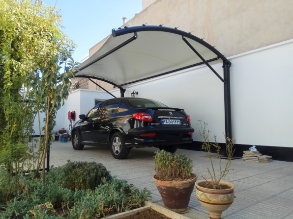 سایبان پارچه ای پارکینگ مدل کمان