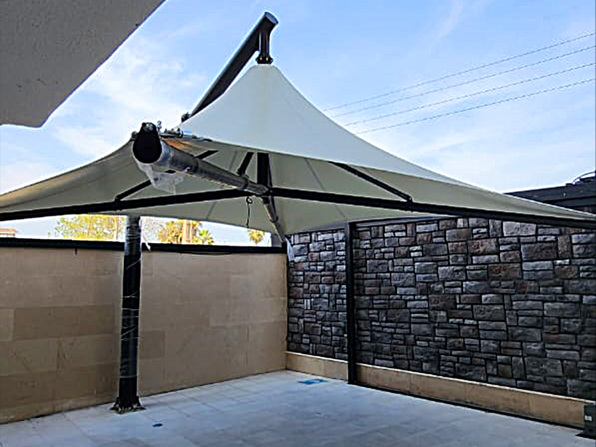 سایبان چادری پایه کنار مخروطی